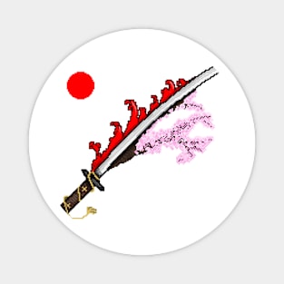 Katana Japanese Pixel Art Magnet